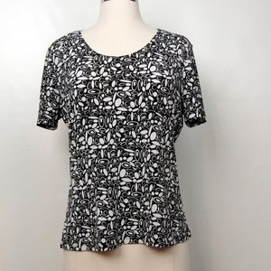 Vintage Susie Black and White Knit Top Size M